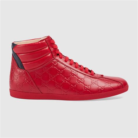 red and blue gucci shoes.